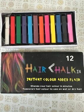 Hair Chalk 12-Color Set — Temporary Hair Color Chalk (Multicolor)